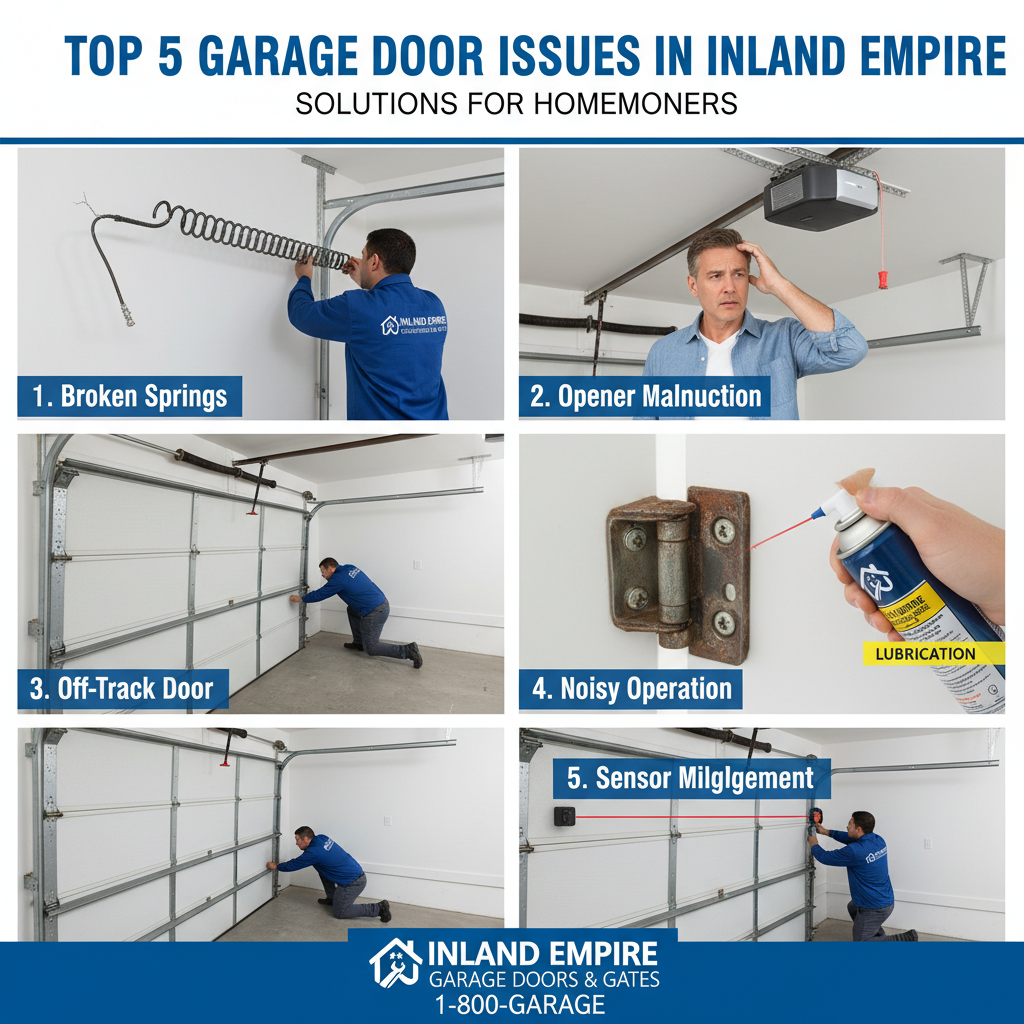 Top 5 Garage Door Issues in Inland Empire: Solutions for Homeowners