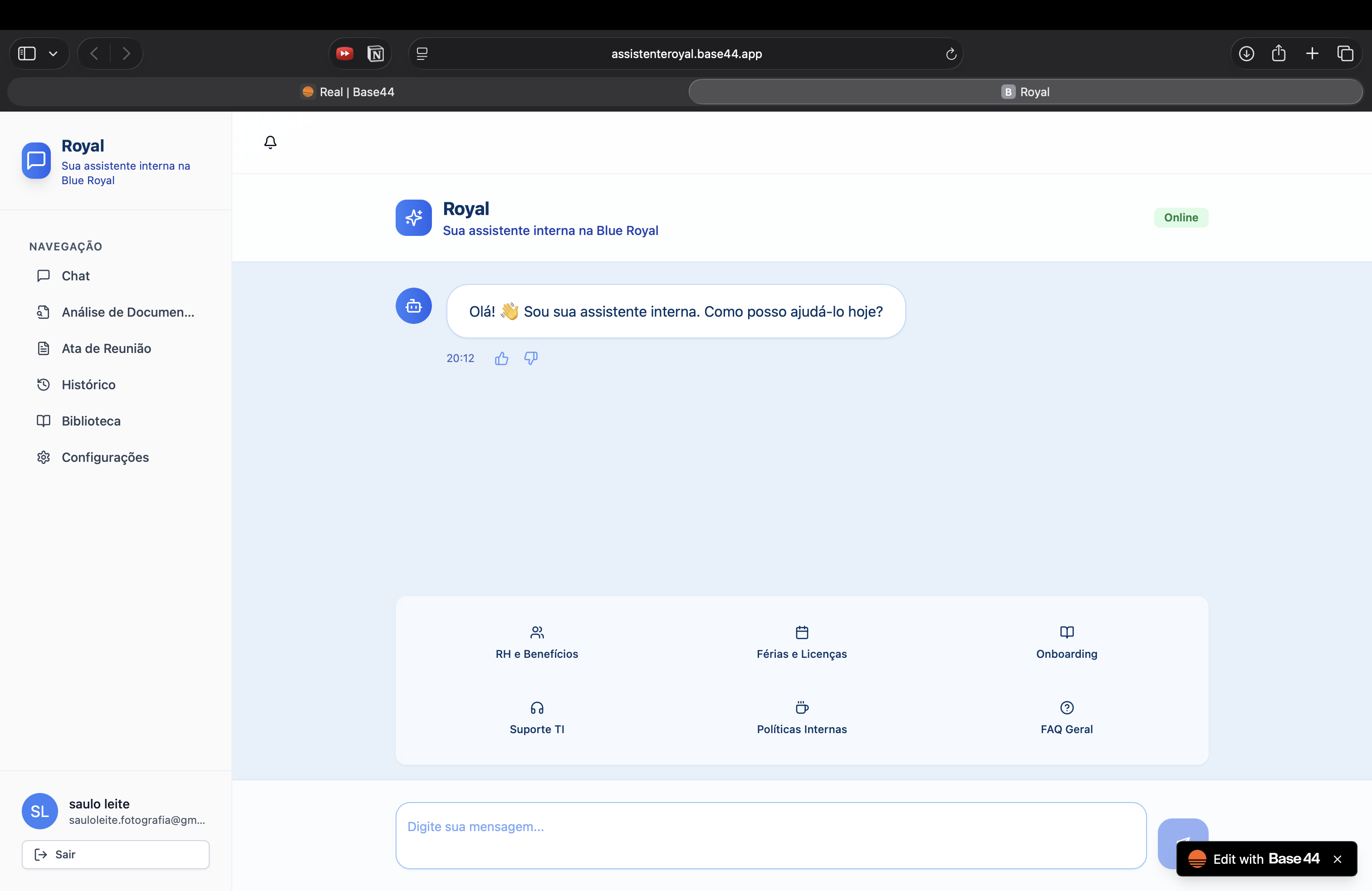 Assistente Interno template preview