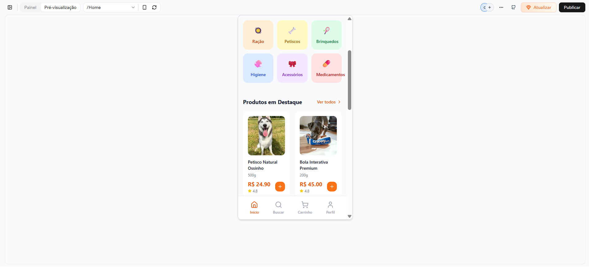 PetDelivery template preview