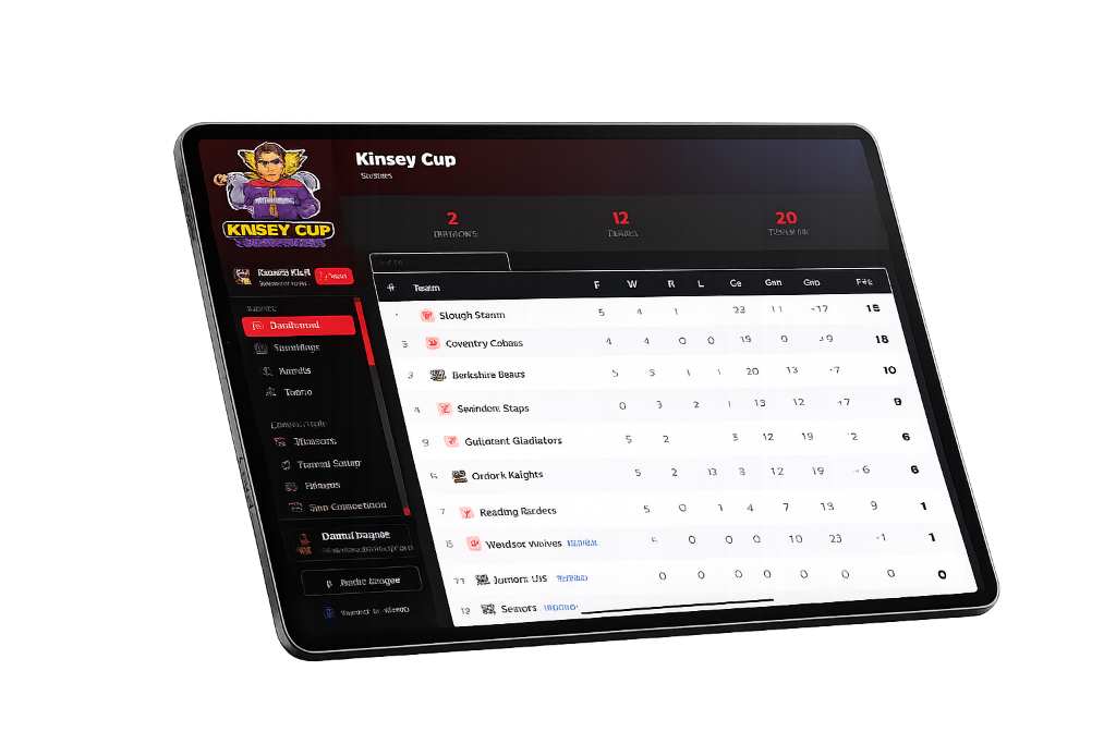 NEX49 League App on Tablet