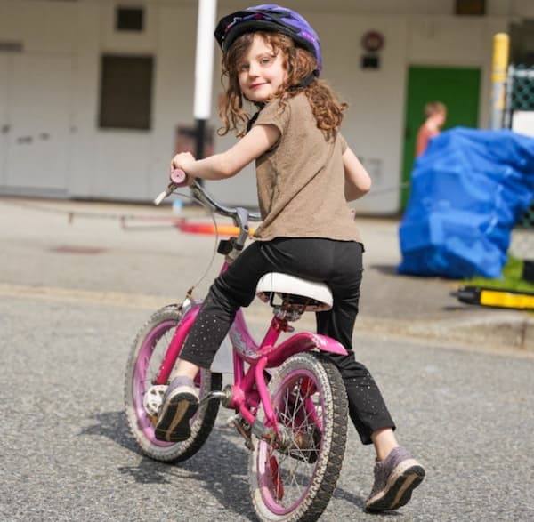 Girl on a bike