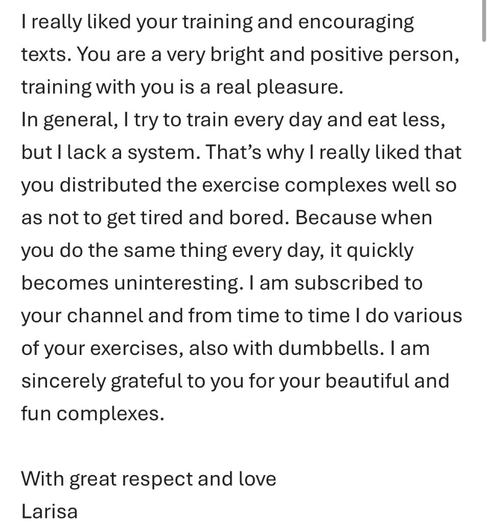 Message from Larisa