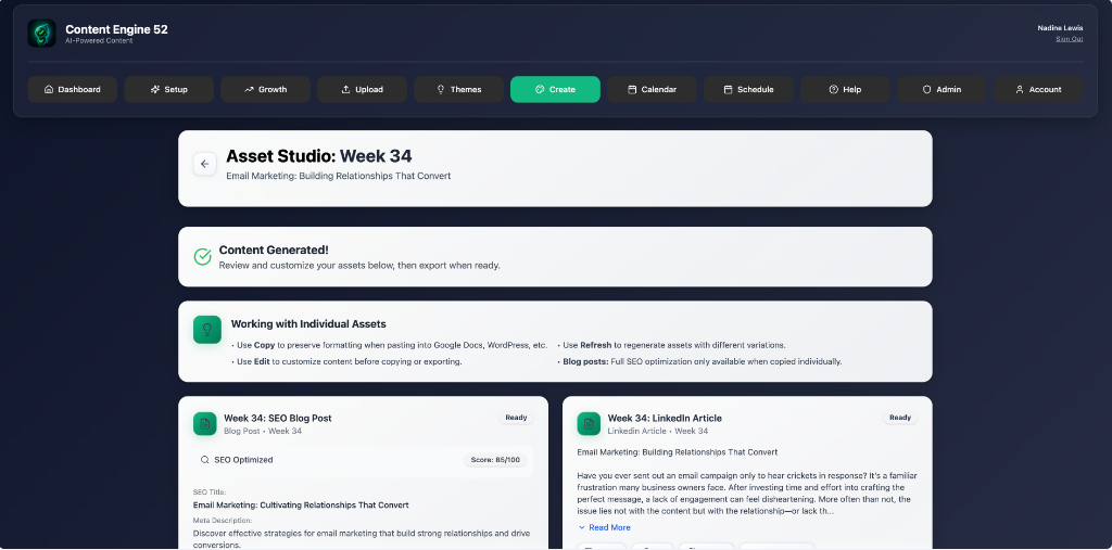 Create Assets Interface