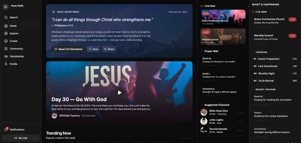 Pure Faith Media community platform case study