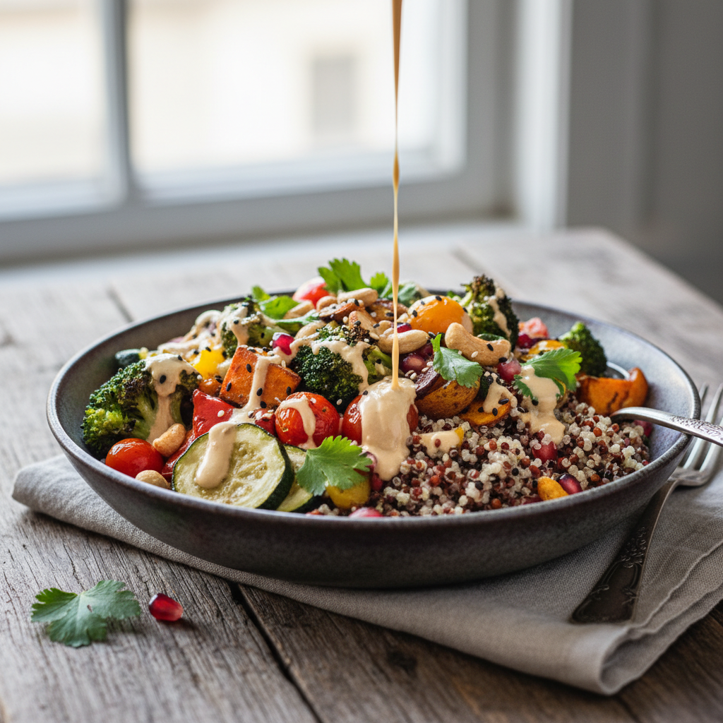 Quinoa-Bowl mit geröstetem Gemüse