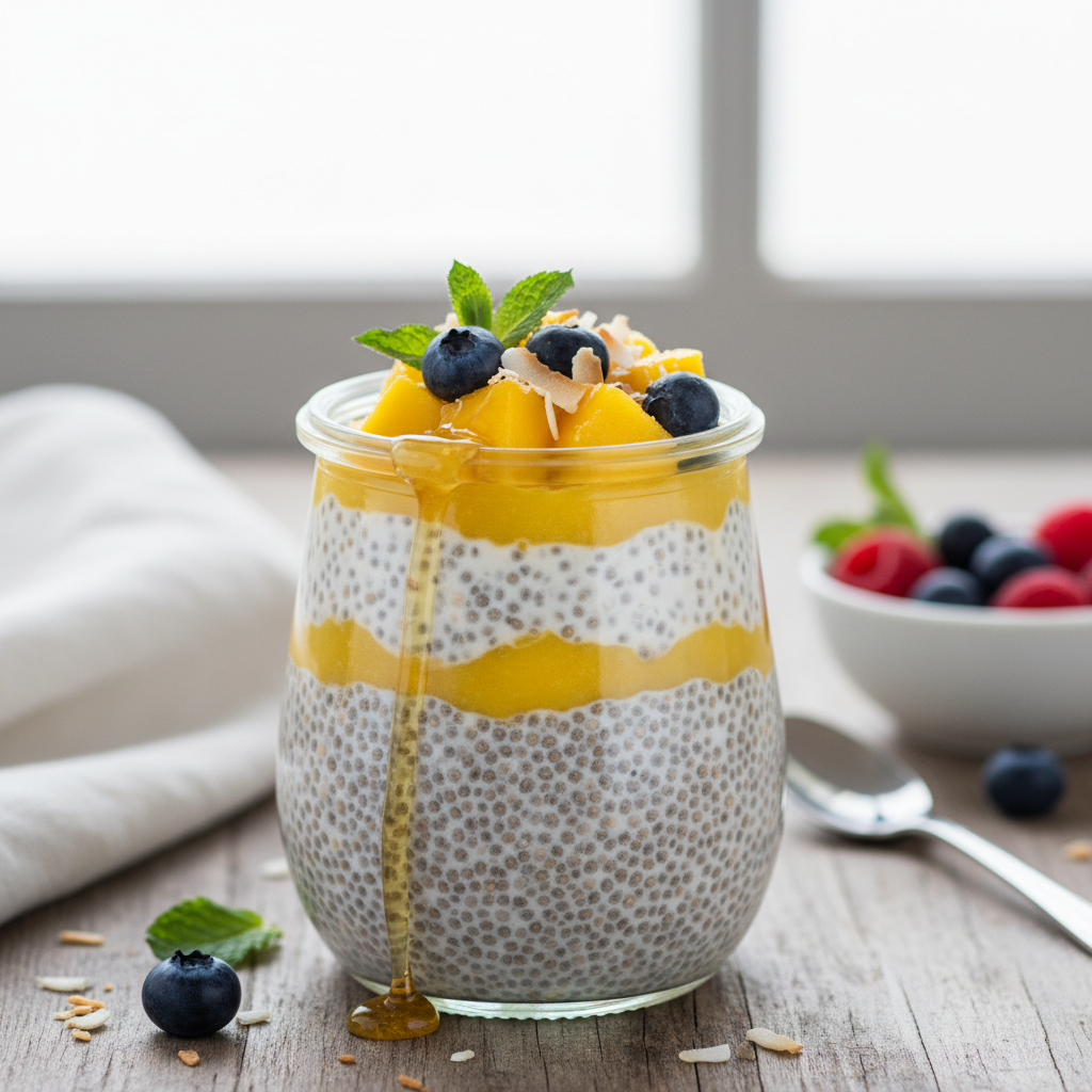 Chia-Pudding mit Mango