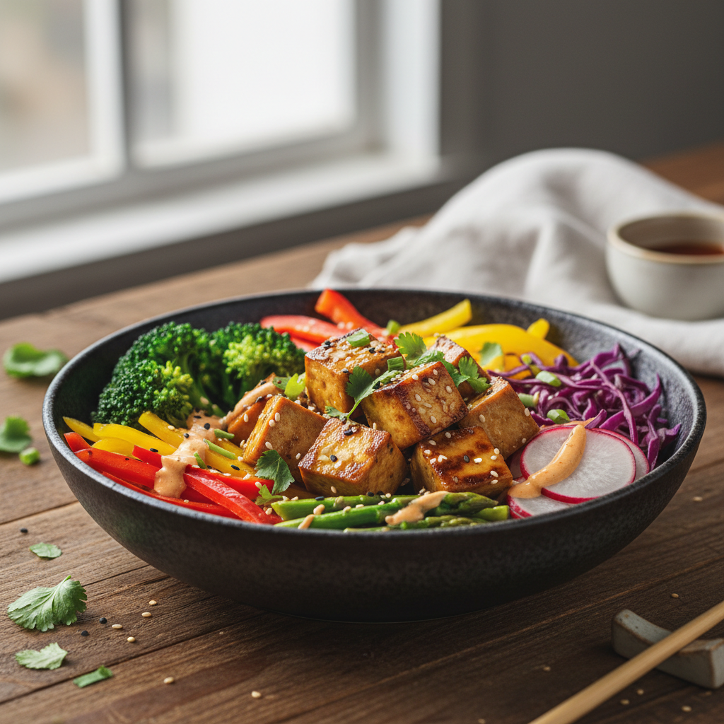 Smoked Tofu-Bowl mit Gemüse
