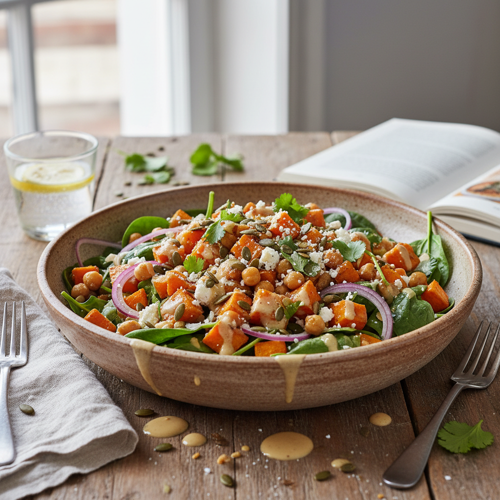 Süßkartoffel-Kichererbsen-Salat