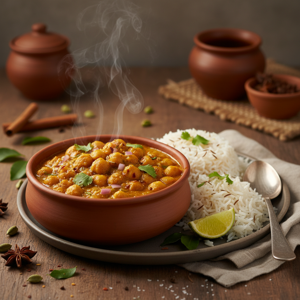 Kichererbsencurry mit Reis
