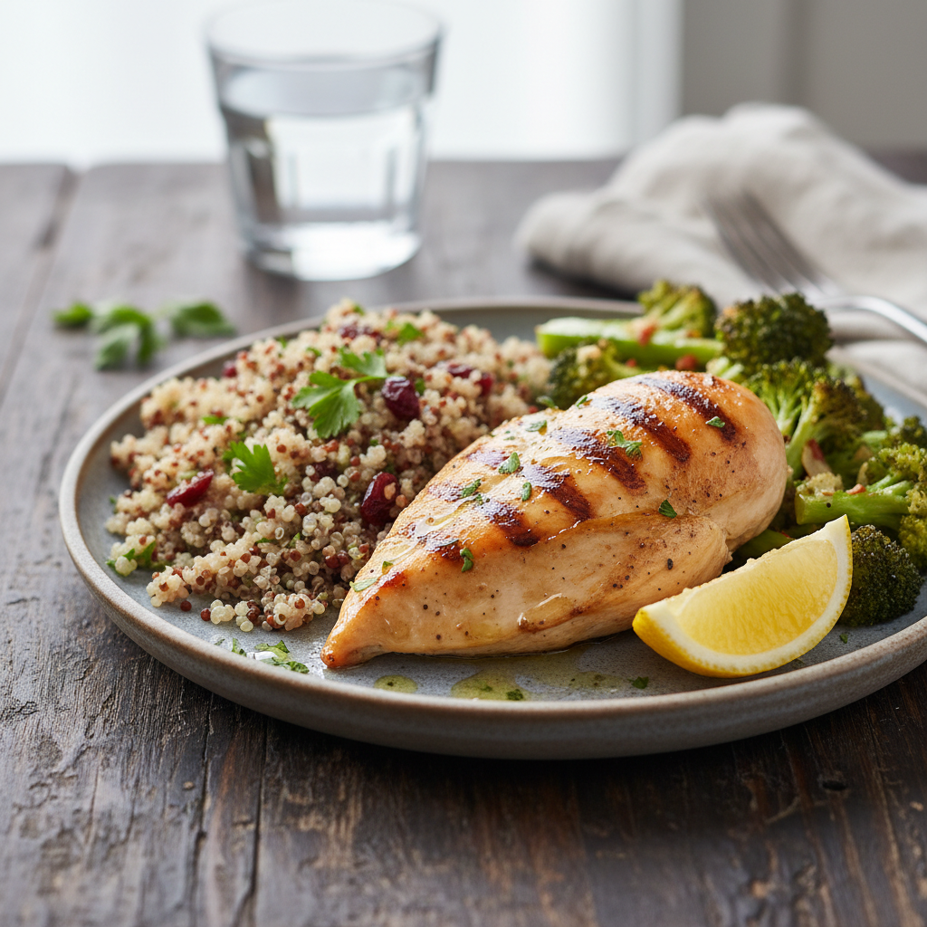 Hähnchenbrust mit Brokkoli und Quinoa