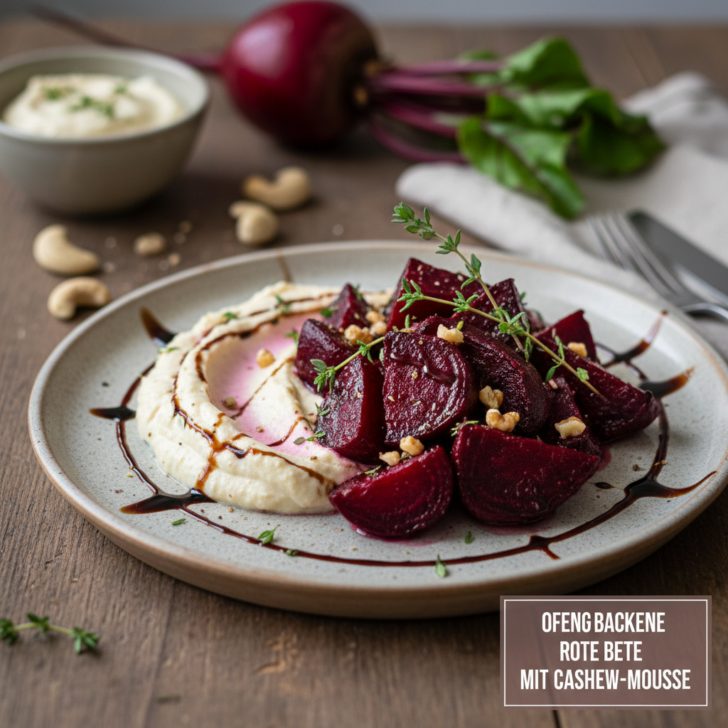Ofengebackene Rote Bete mit Cashew-Mousse