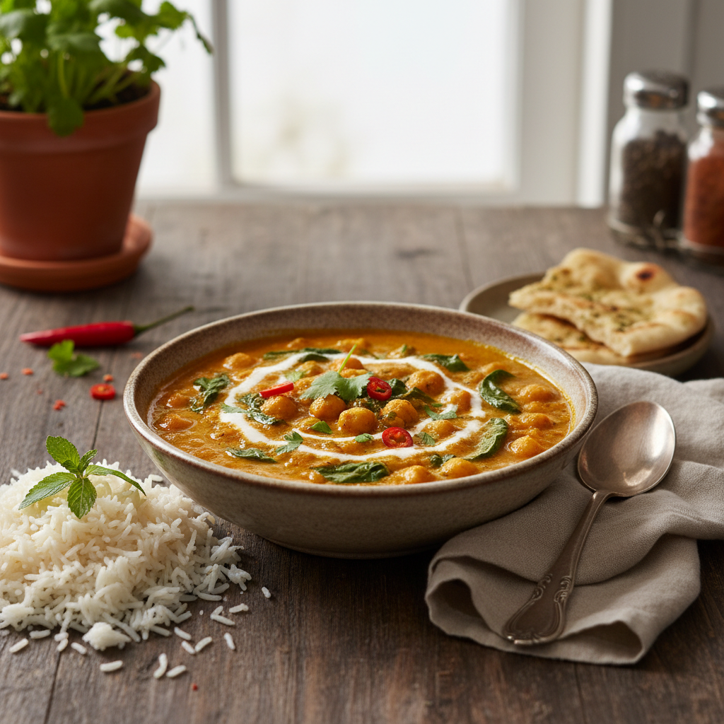 Kichererbsencurry mit Spinat