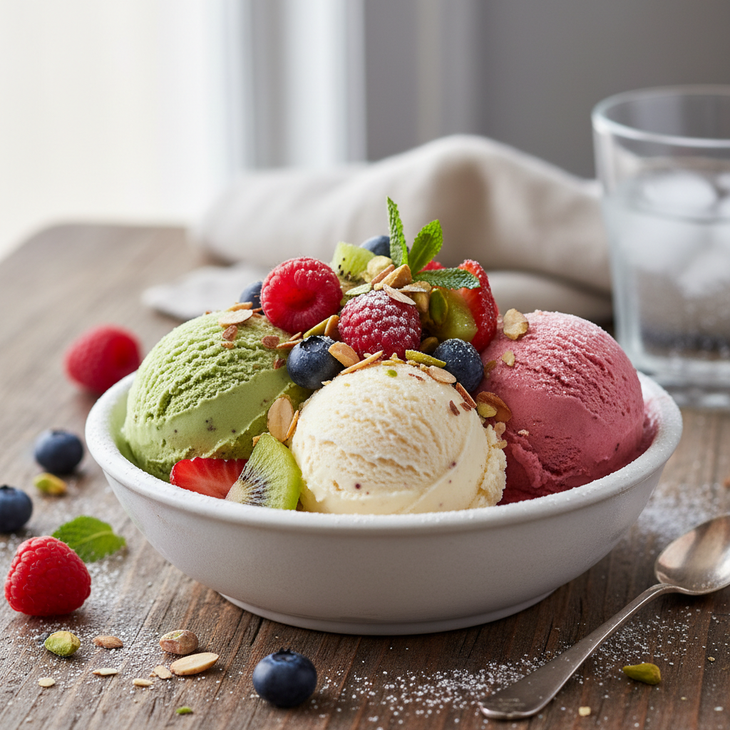3 Bällchen Eiscreme