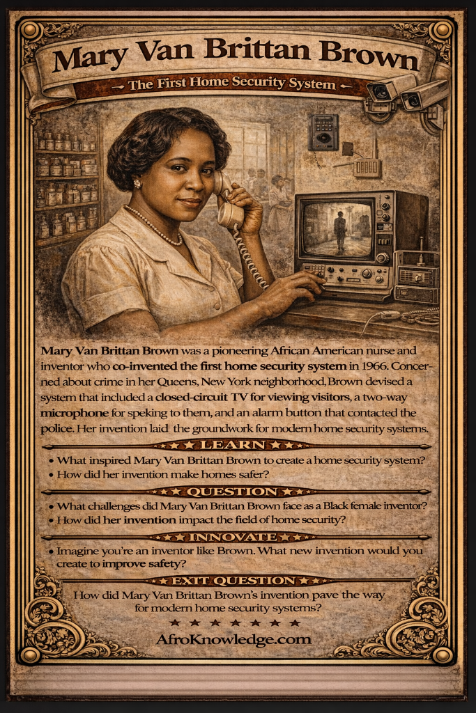 Mary Van Brittan Brown - The First Home Security System