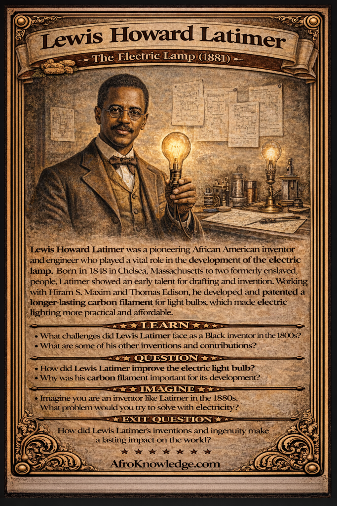 Lewis Howard Latimer - The Electric Lamp (1881)