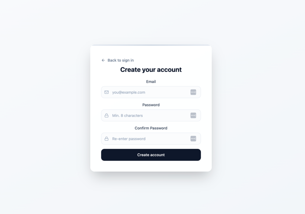 Create Account Screen
