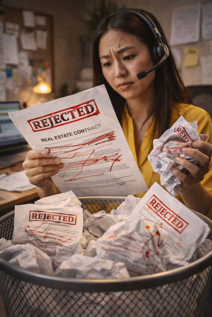 Time cost: rejected contracts and rework