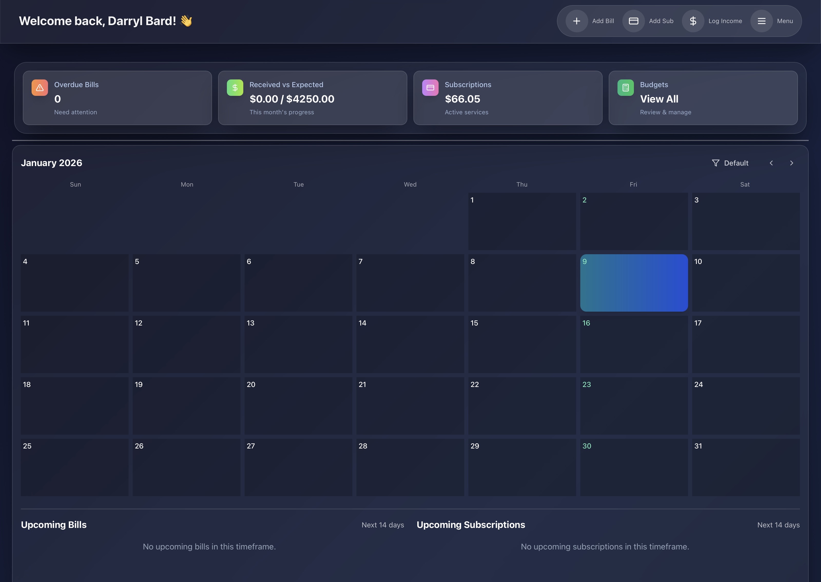 AuraLink Financials template preview