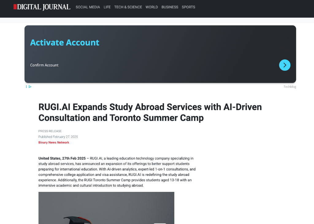 Digital Journal - RUGI.AI Expansion