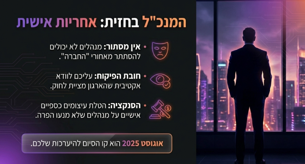 מעבר לציות צמיחה עסקית תיקון 13