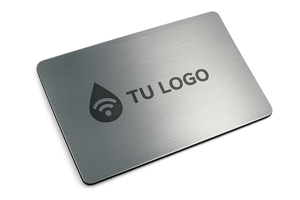 Tarjeta metálica Nubotap con grabado personalizado