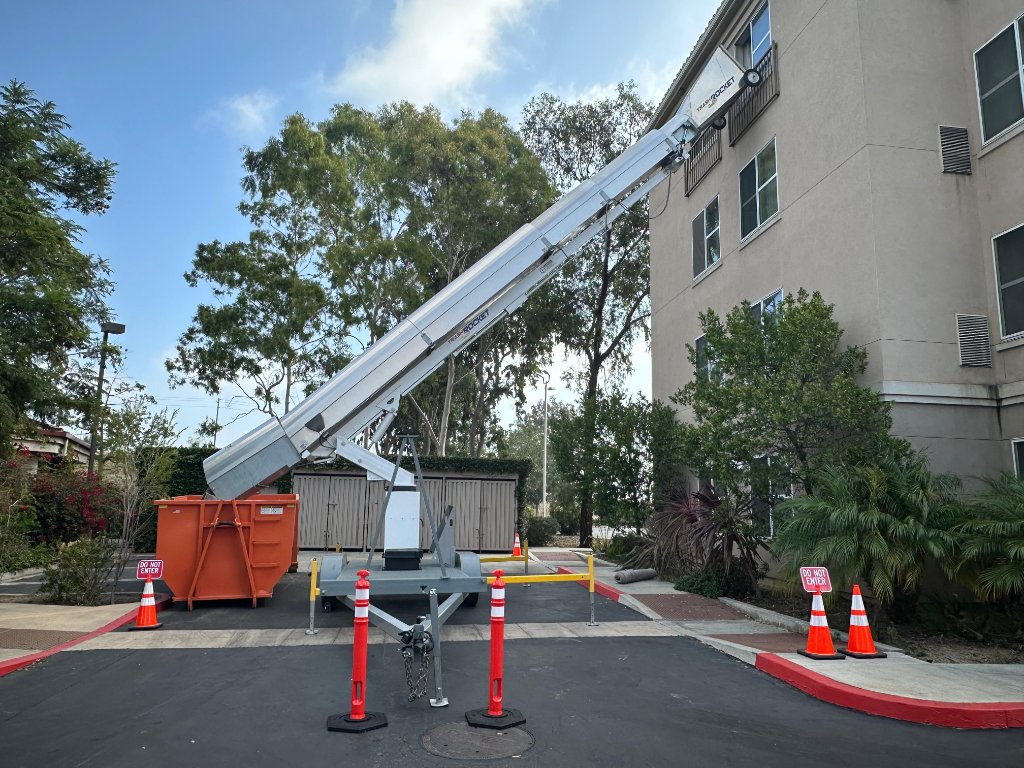 Trash Rocket chute at hotel project