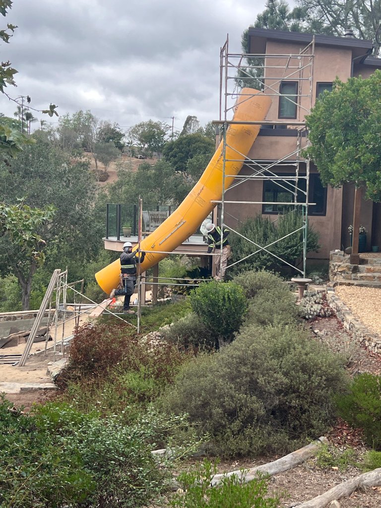 Custom trash chute for residential project