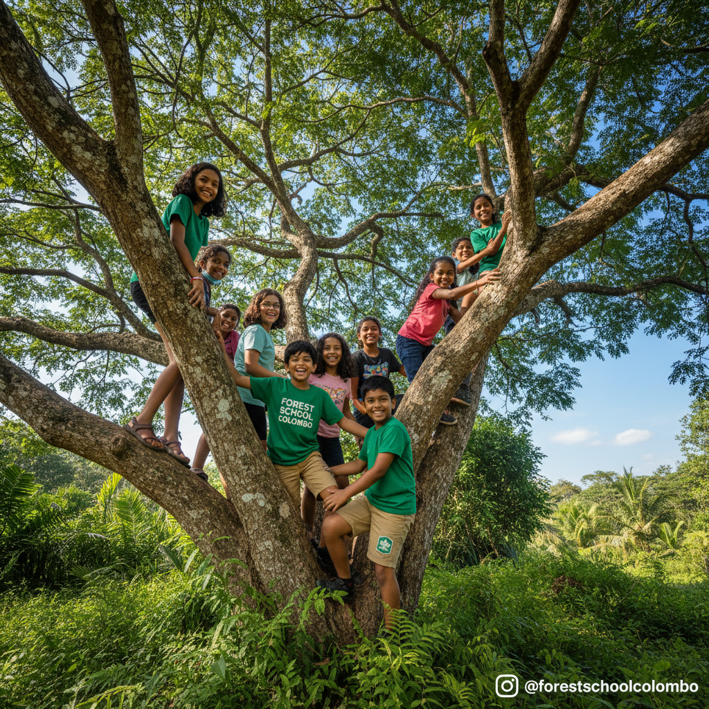 Children learning together in nature