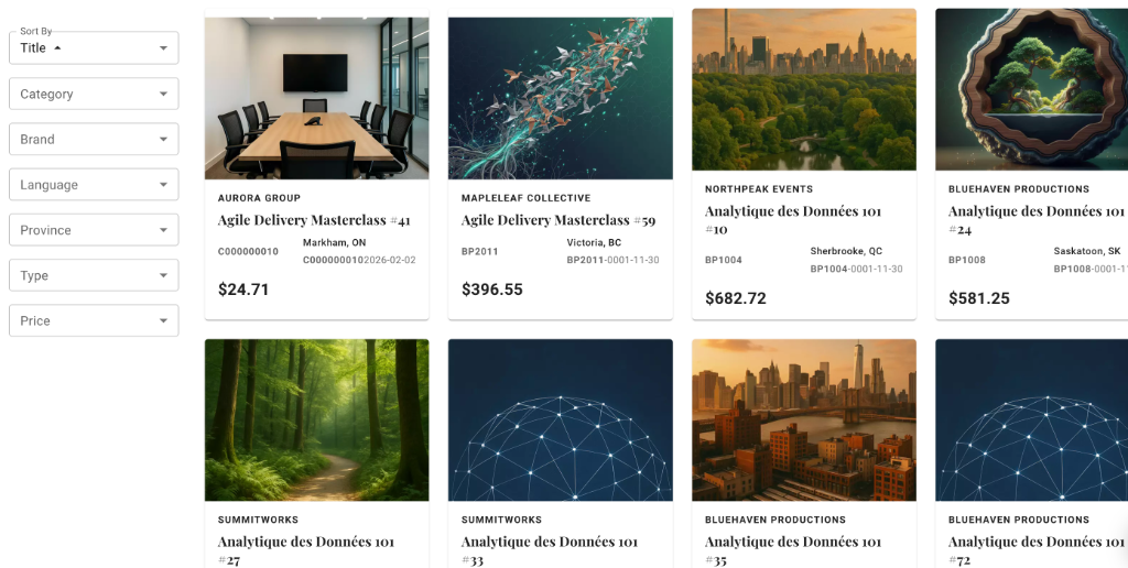 Events Portal - Browse screenshot