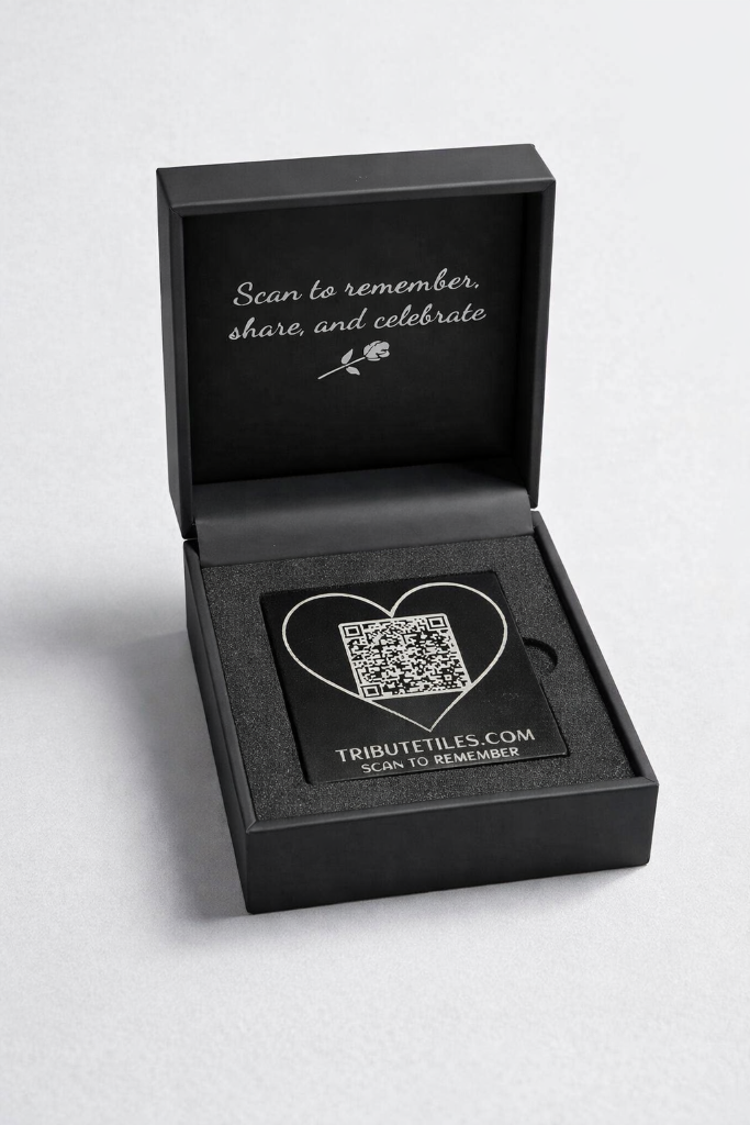 Tribute Tile QR memorial plaque