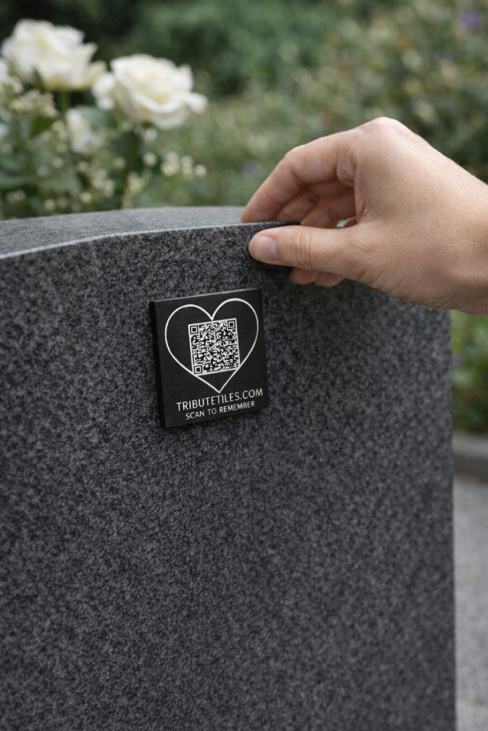 Attaching memorial tile on granite headstone