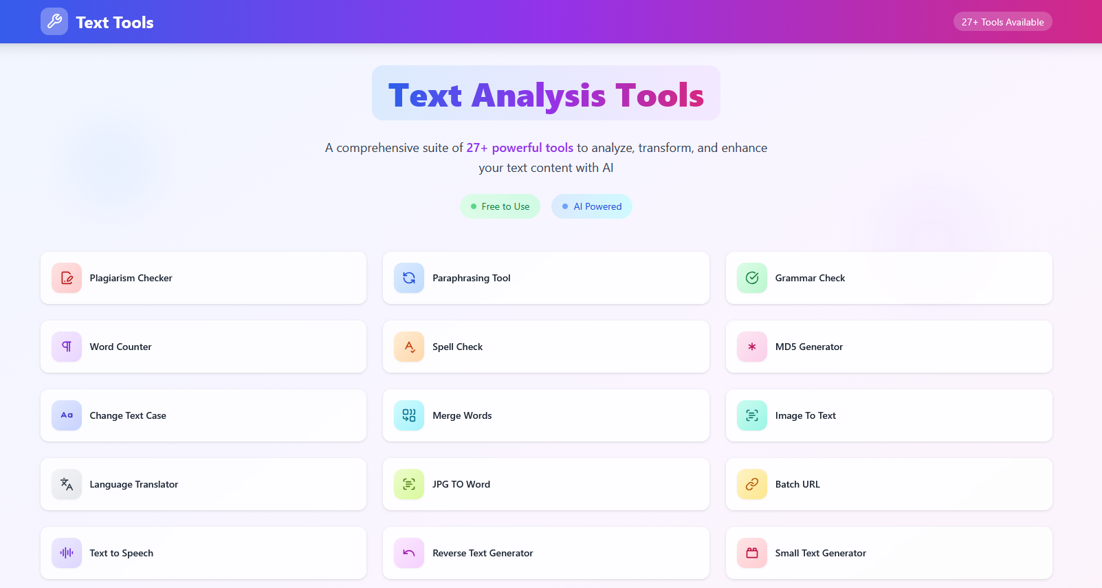 W3schools - Text Analysis Tools template preview