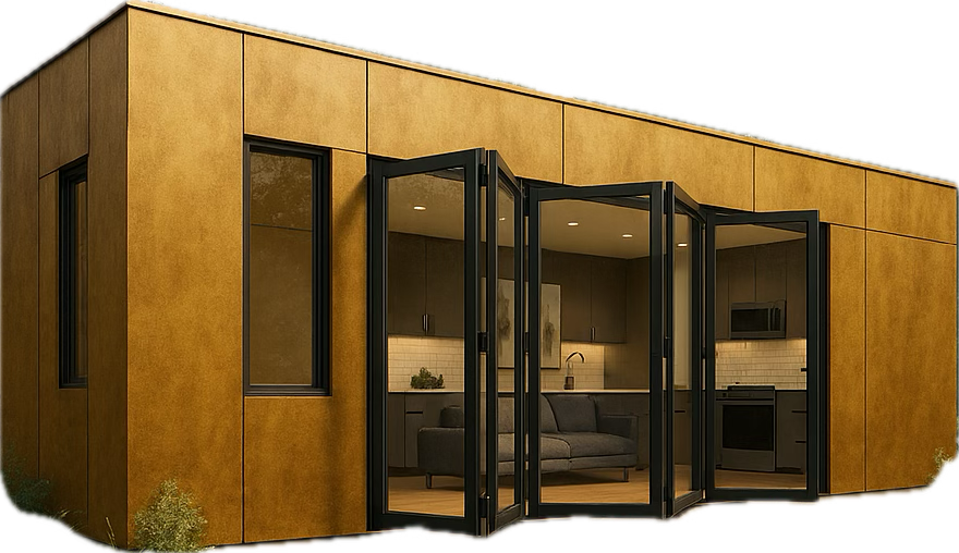 Auxbungalow Corten Steel Rendering