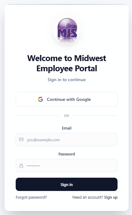 Screenshot showing Sign Up button location