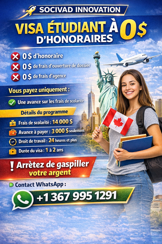 Visa Étudiant 0$ Honoraires