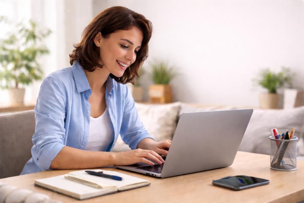 Citoyenne utilisant les services en ligne