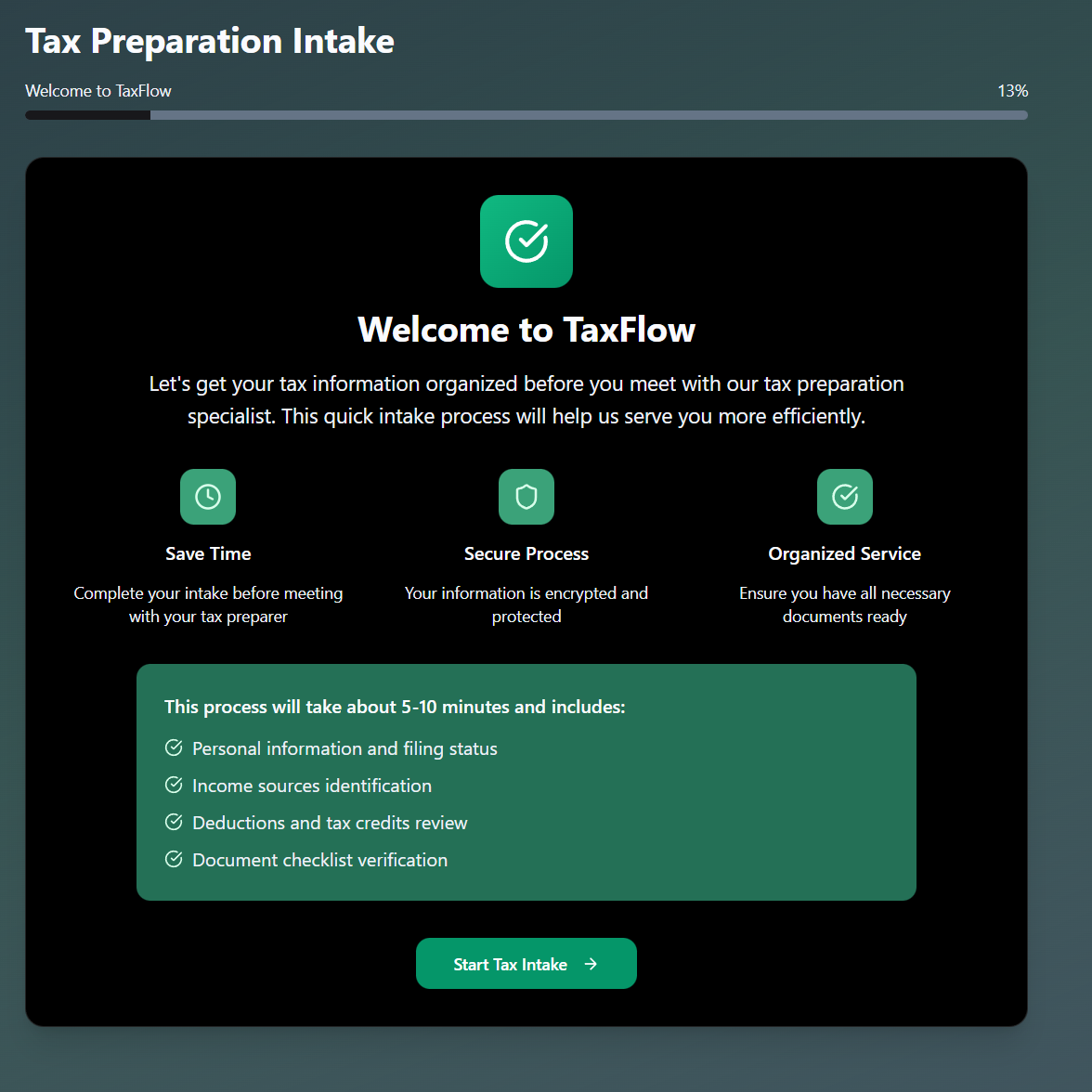 Nitor Ventures Tax Flow template preview