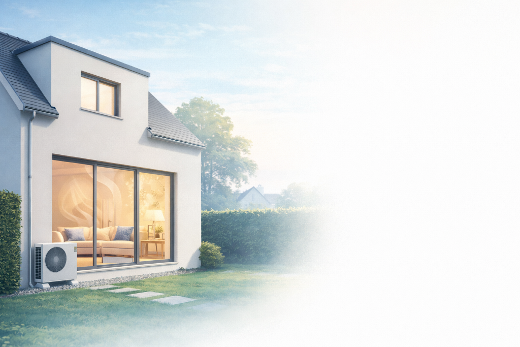 Maison avec pompe à chaleur hybride gaz