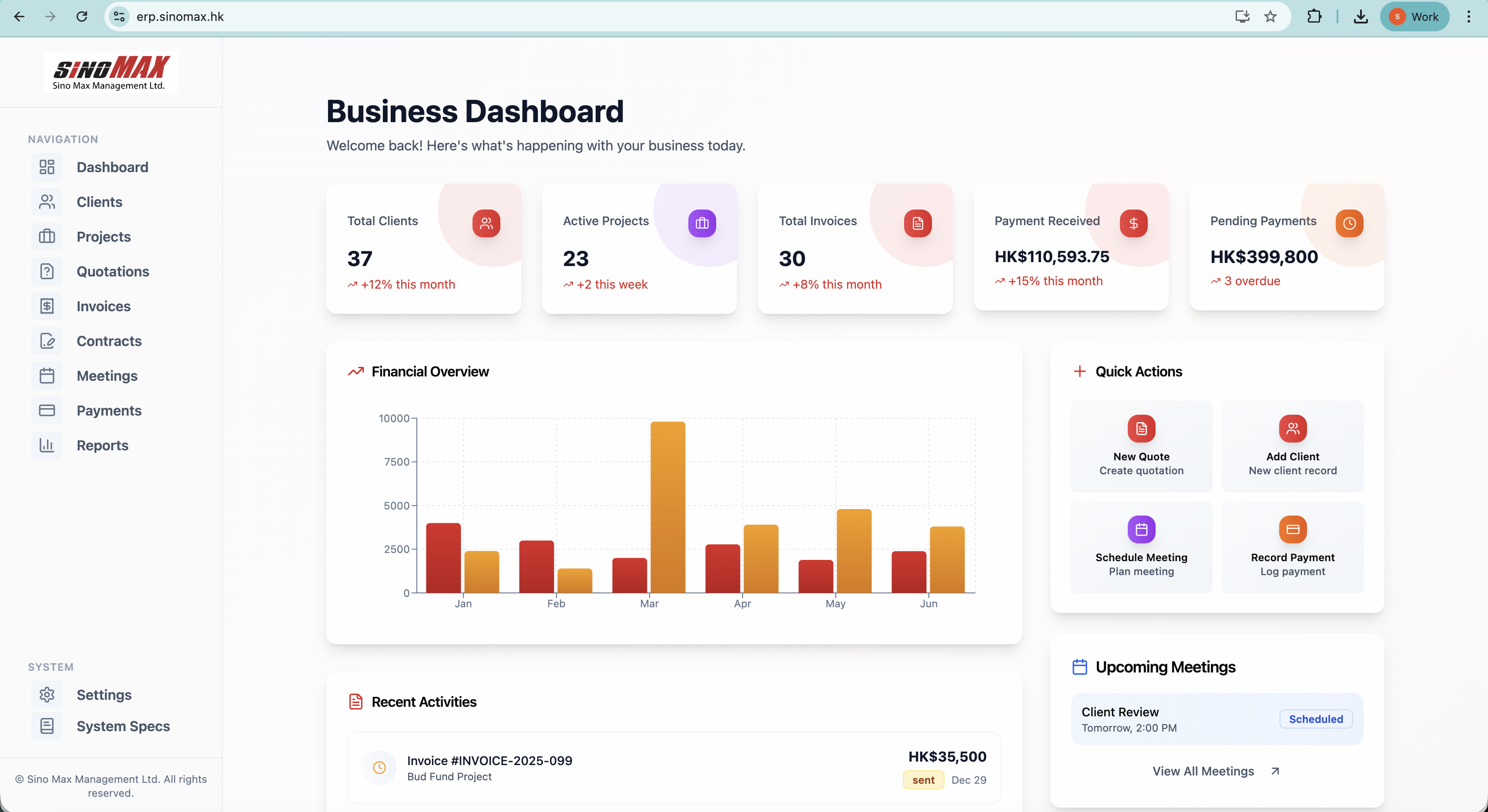 Business Tracker template preview