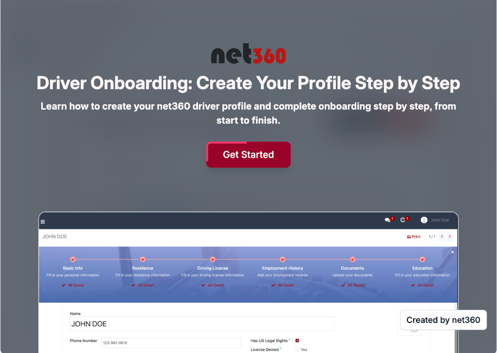 Driver Onboarding: Create Your Profile Step by Step