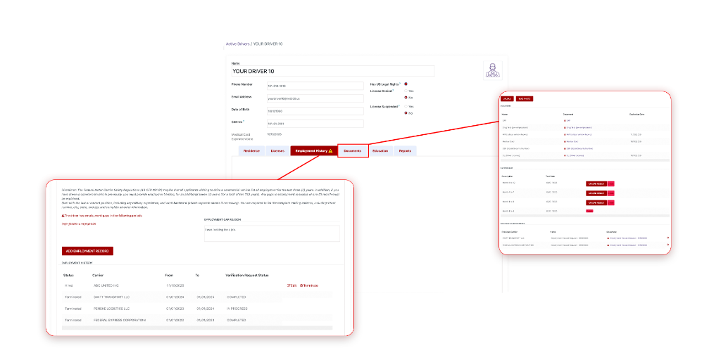 net360 compliance dashboard with audit trails and FMCSA regulation alerts