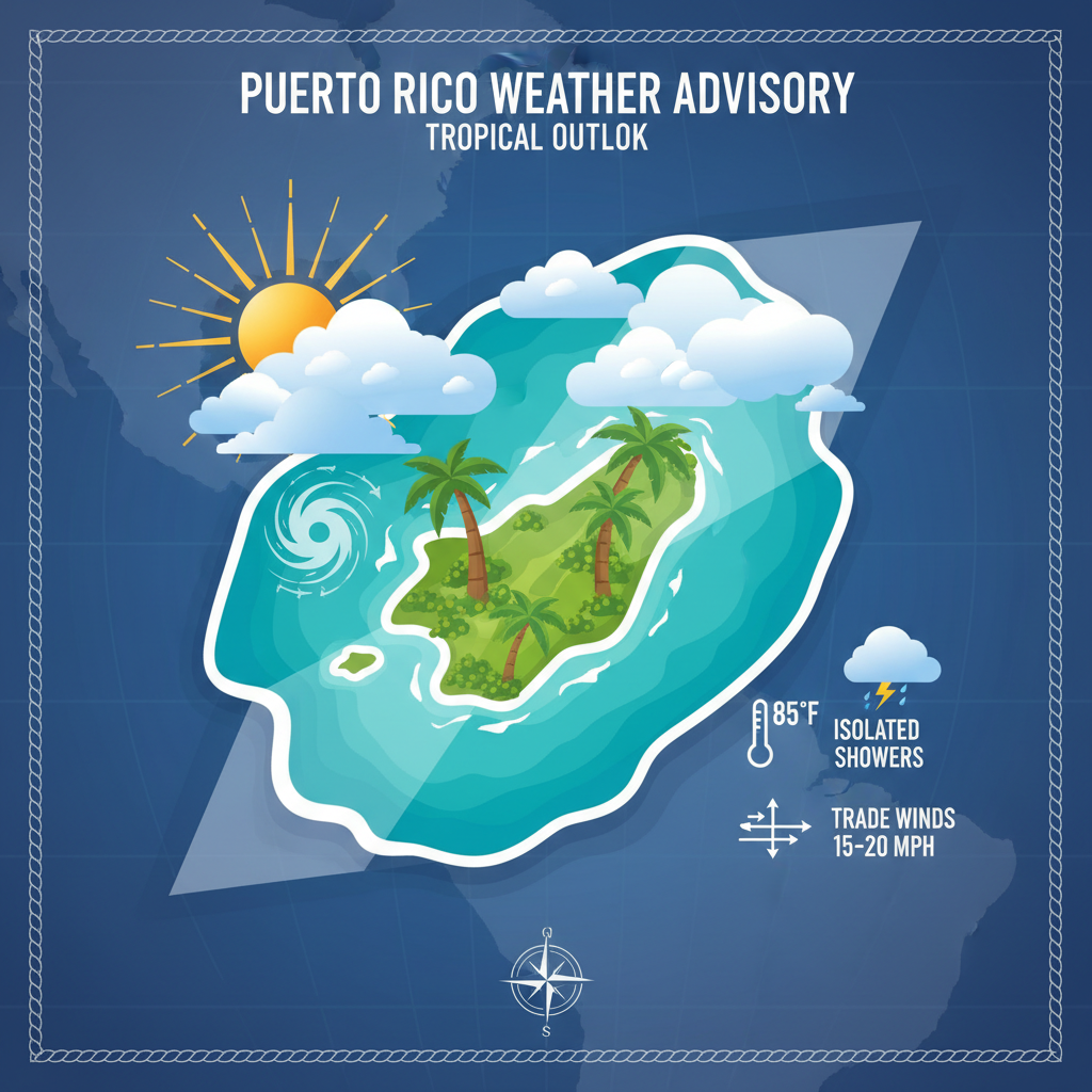 🌞 Sunny Skies and Pleasant Breezes in Puerto Rico Today