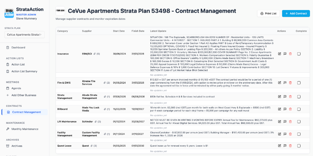 Strata Action contract library