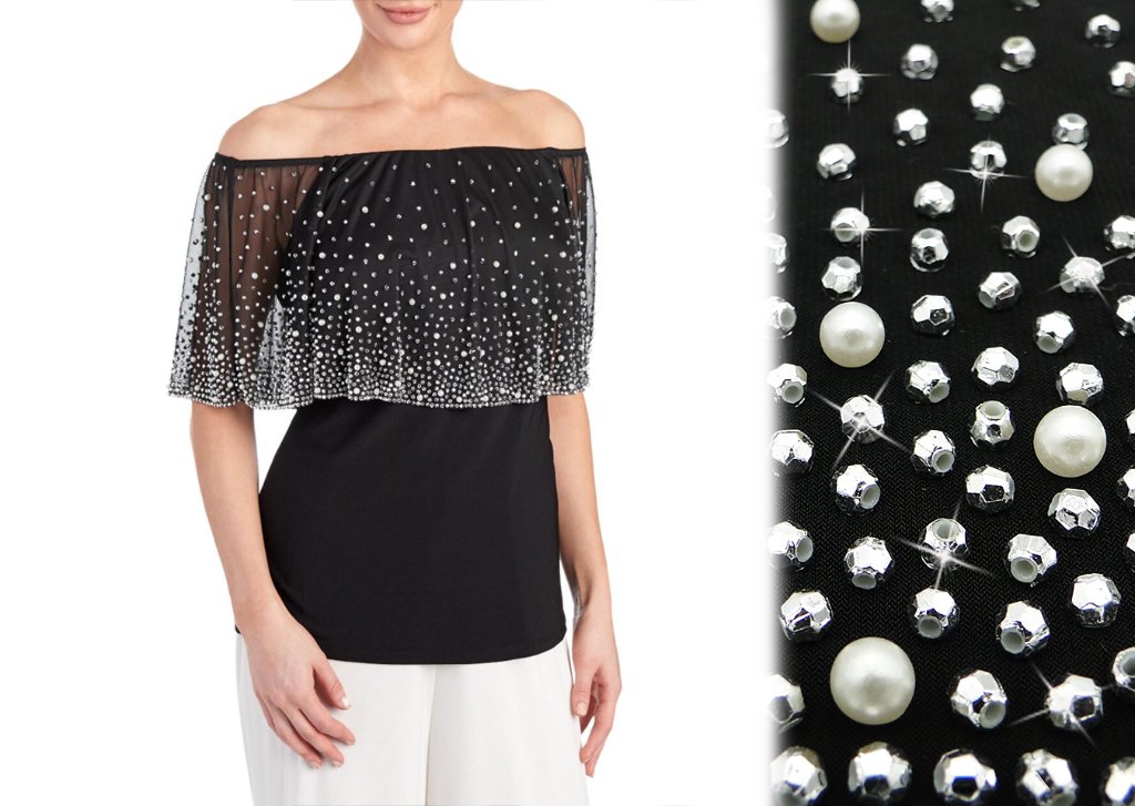 Silver Pearl Beaded Cape