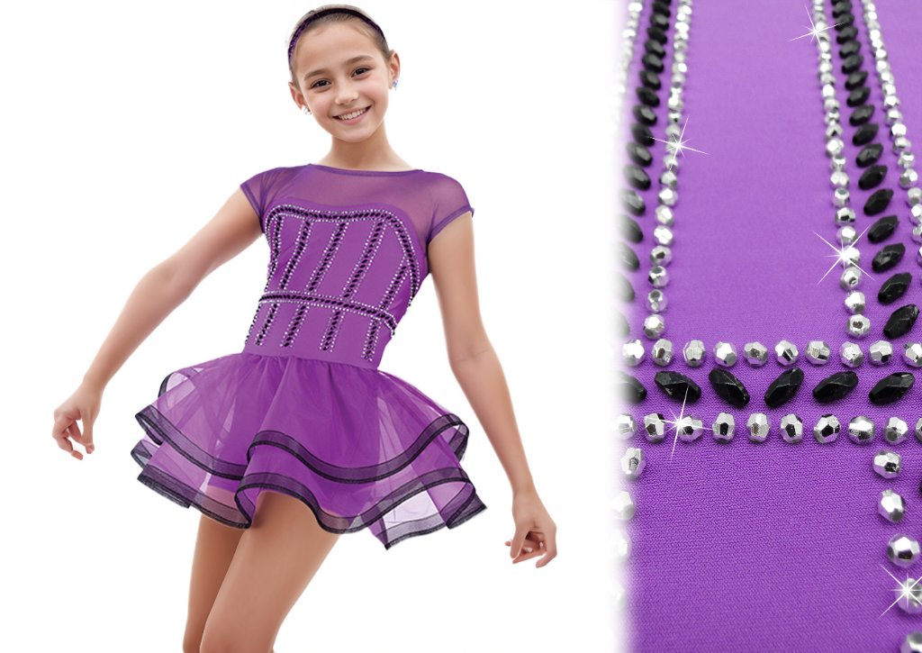 Purple Beaded Dance Costume