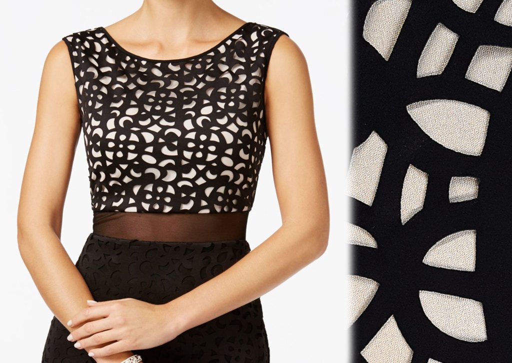 Black Geometric Laser Cut Top