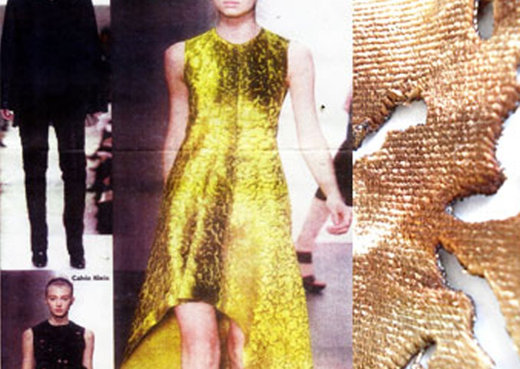 Yellow Laser Cut Sequin Gown