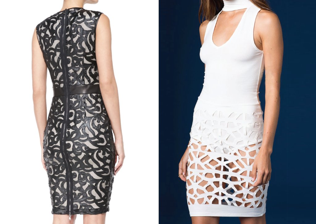Black Laser Cut Panel Dress