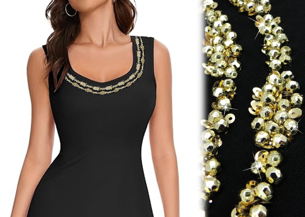 Black Gold Sequin Tank