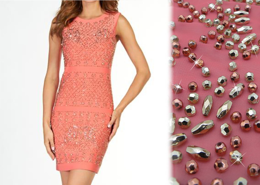 Coral Beaded Dress
